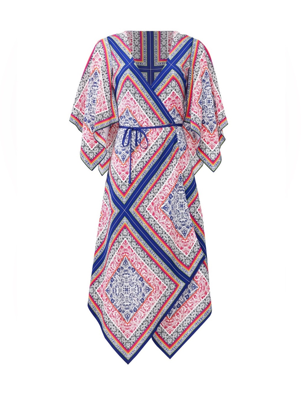 Trina Turk Alannah Wrap Dress in Bandana Print Size S/M Resortwear Coverup